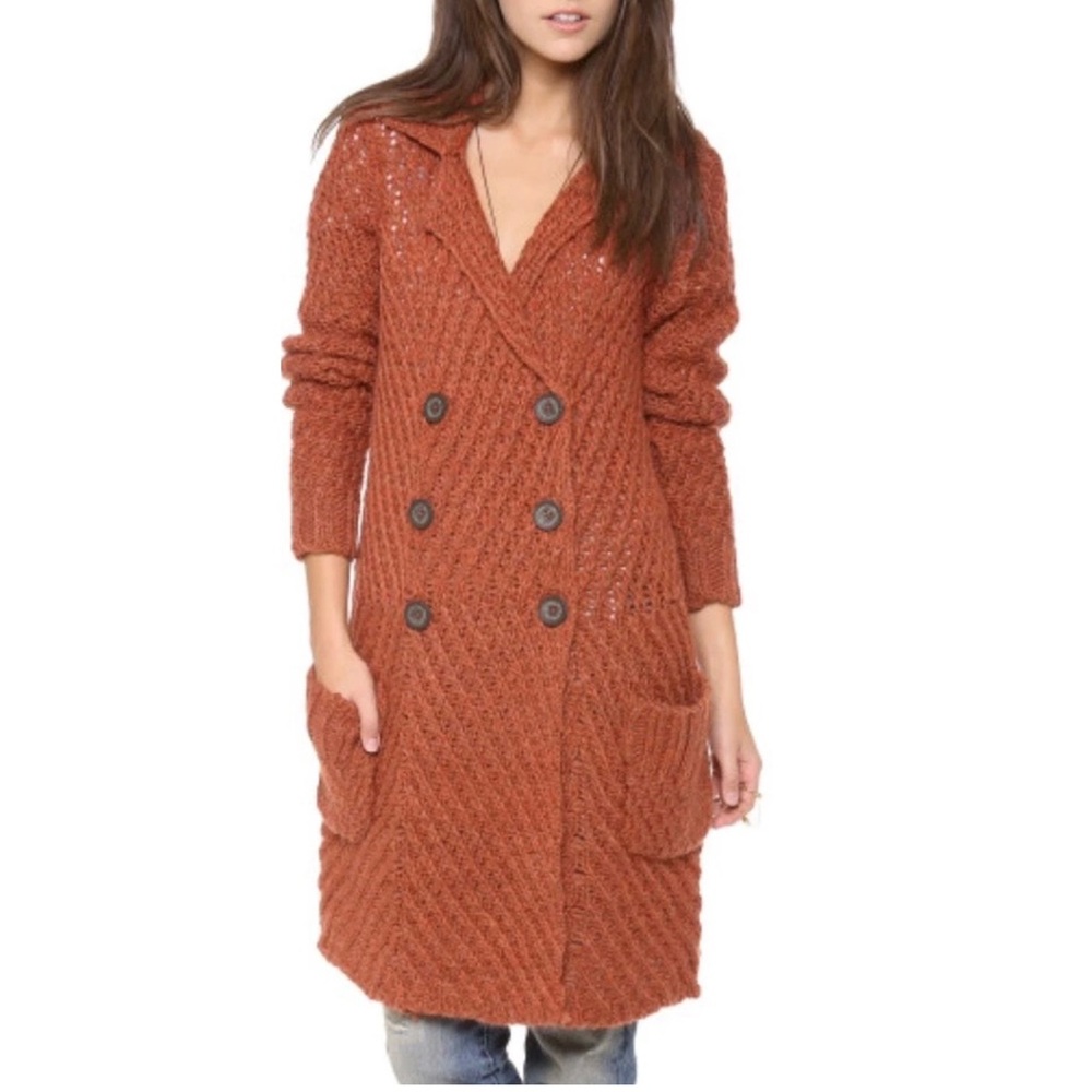 Free People Buttermilk Biscuit Cardi Rust Size small